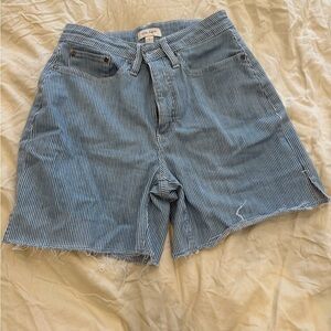 Blue Striped Women's Shorts